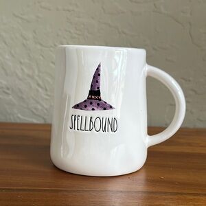 Rae Dunn Spellbound Witch Hat Mug legs‎ graphic Halloween purple